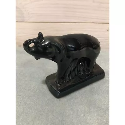 Vintage Studio Art By Van Briggle Pottery Black Glaze Elephant Figurine • $49