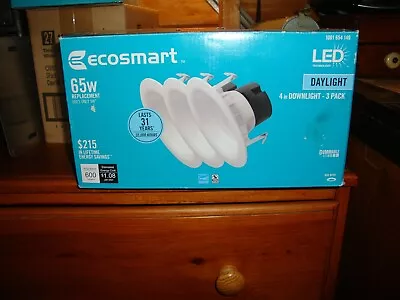 3 Pk  Ecosmart 4  Soft White Downlight LED 65W Equiv Instant On 1 Day Free Ship • $13.99