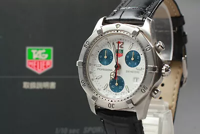 *Near MINT* Tag Heuer 2000 CK1111-0 Chronograph White & Blue Dial Men’s Quartz • $699.99