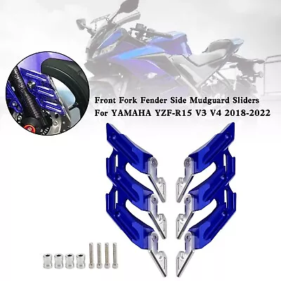 CNC Front Fork Fender Side Mudguard Sliders For YAMAHA YZF-R15 V3 V4 18-22 US • $62.89