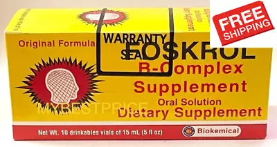 Foskrol Vitamins B-Complex Dietary Supplement For Brain Function And Stress New • $18.65