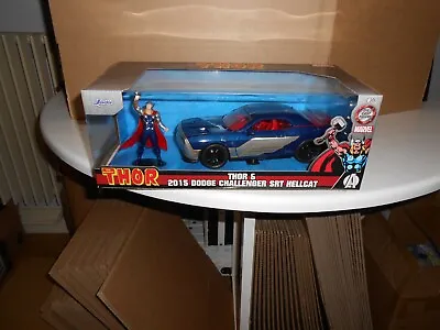 Jada Toys Inc. Marvel Thor 2015 Dodge Challenger + FIGURE- 1:24 • £24.99