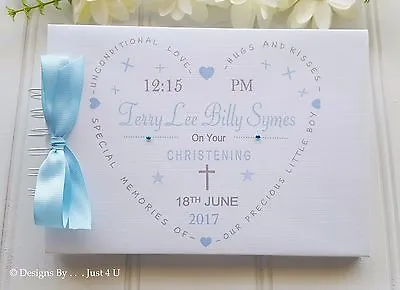 Personalised - Heart-  Colours - Christening Guest Book - Scrapbook Album • £16.99