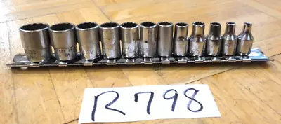 Snap-on Tools 12 Piece 1/4 Dr Sae Short Chrome 12 Point Socket Set 1/8 To 9/16 • $140