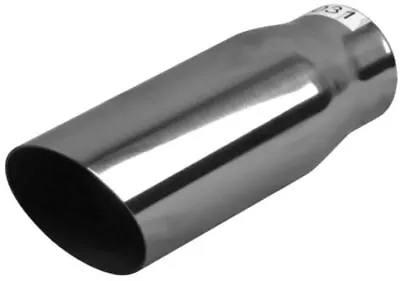 Exhaust Tip Angle Cut Stainless In 57mm(2-1/4 ) Out 63mm(2-1/2 ) L 200mm(8 ) • $30