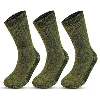🔥Mens Merino Wool Blend Military Work Boot Thick Thermal Winter Socks 2.8 Tog • £9.79