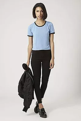 £7 • Buy Topshop Contrast Trim Cropped Tee Top , UK Size 10  