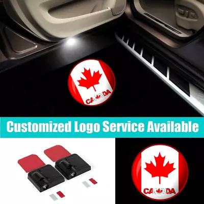 2Pcs Wireless CANADA FLAG Logo Car Door Projector Ghost Shadow LED Welcome Light • $17.09