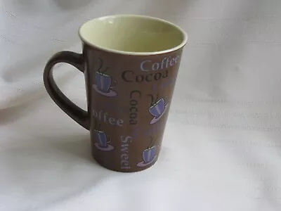 Mulberry Home Collection Coffee Mug  Coffee/Coco  Brown Yellow Blue  4 3/4  T • $8.99