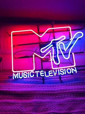 Music Television Neon Light Lamp Sign 20 X16  Beer Bar Real Glass Artwork • $130.79