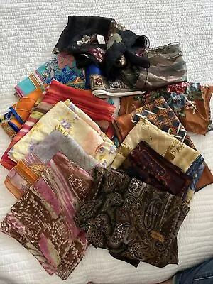 Lot Of 15- Ladies Scarves Scarf - All Shown In Pics Most Silk • $25