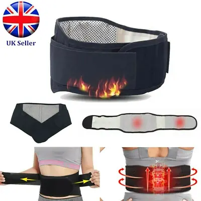 £4.89 • Buy Self Heating Back Support Pain Relief Lower Lumbar Brace Waist Belt Strap Pad UK