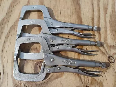 Vtg LOT Of (3) PETERSEN DEWITT 11R VISE-GRIP WELDING LOCKING C-CLAMP PLIERS USA • $69.99