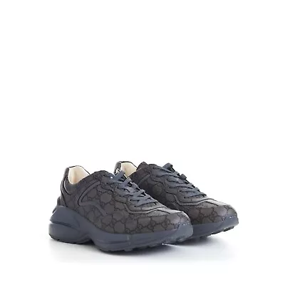 GUCCI 890$ Men's Rhyton Sneaker - Grey/Graphite GG Supreme Canvas • $660