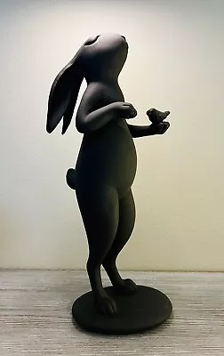 NWOT Silhouette Bunny Rabbit Holding A Bird Black Sculpture Art • $22.89