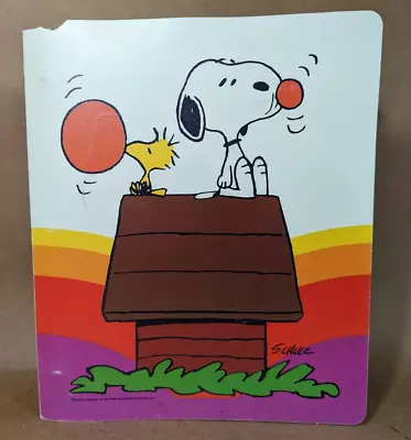Peanuts Snoopy Woodstock Chewing Gum Blowing Bubbles 3 Ring Binder Vintage • $12.99
