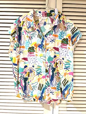 Cute GORMAN Scribble” Cotton Shirt Top * Size 14 • $75