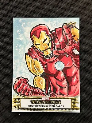 2021 Upper Deck Marvel Beginnings Vol 1. Iron Man Sketch 1/1 Jason Sobol Auto • $124.99