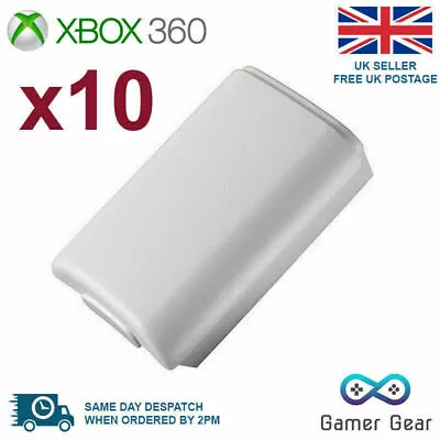 Xbox 360 Controller Battery Cover Back Shell Case - 10 Pack White • £6.85