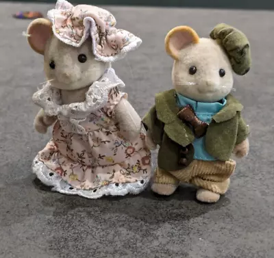 Sylvanian Families Maces Mouse Grandparent Figures - Ashley And Laura Maces • $30.83