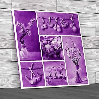 Sweet Baby Square Purple Canvas Print Large Picture Wall Art • £29.95