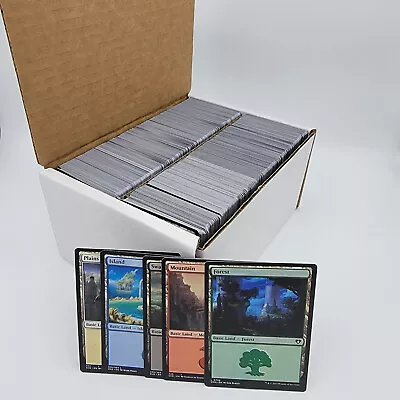 1000 Magic The Gathering Basic Land - 200 Of Each Type + Storage Box - MTG FTG • $39.99