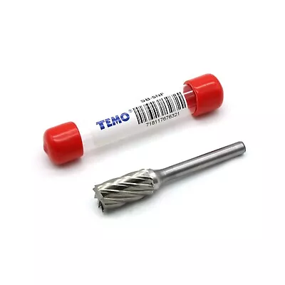 TEMO SB-5 NF Aluminum Cut CARBIDE BURR FILE 1/2  Cylinder End 1/4 Dx 2 L Shank • $20