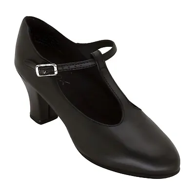 Capezio Jr. Footlight T-Strap Black Dance Shoe Size 4 Little Girl • $36