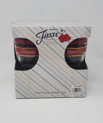 $59.99 • Buy Fiesta Fiestaware Coordinates Striped Water Goblets Iced Tea Glasses Set Of 4