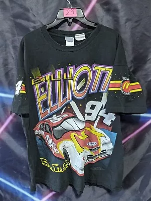 Vtg 90s Nascar Bill Elliott McDonald's 1996 Graphic T-Shirt  XL Double Sided  • $79.94