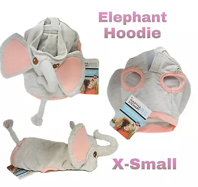 Martha Stewart Fashion Dog Apparel Pink & Grey Elephant Hoodie XS - New With Tag • $21.99