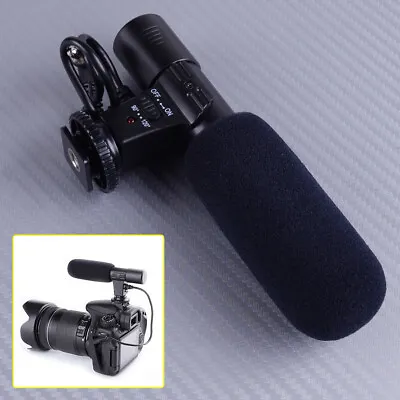 Stereo Microphone Fit For Canon Nikon DSLR Camera DV Camcorder Microphone New • £16.07