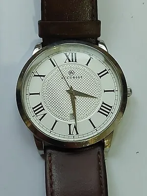 Mens Accurist London Classic Wristwatch Leather Strap • £35