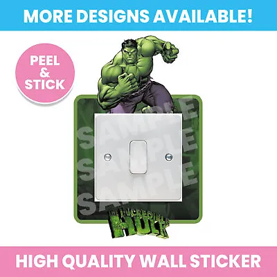 Avengers Hulk Light Switch Surround Wall Sticker Decal Kids Girl Boy Bedroom • £1.99