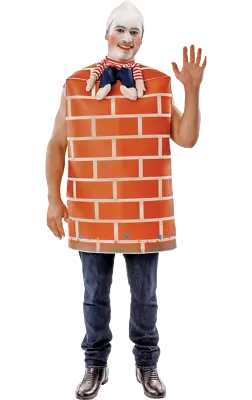 Adults Humpty Dumpty Costume Brick Wall Fairy Tale Novelty Fancy Dress • £42.99