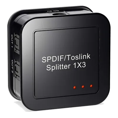 2X(Digital Optical Audio 1X3 SplitterDigital SPDIF TOSLINK Optical Fiber Audio • $22.83