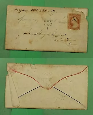 DR WHO 1860S CIVIL WAR PATRIOTIC COVER OREGON MO MANUSCRIPT CANCEL J96693 • $0.75