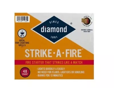 Diamond Strike-A-Fire 48 Count FIRE-STARTERS Kit  1 Box Of 48 Brand New • $19.99