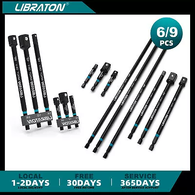 Libraton Impact Grade Socket Adapter Set 3  6  12  Socket Extension 1/4 3/8 1/2 • $20.99