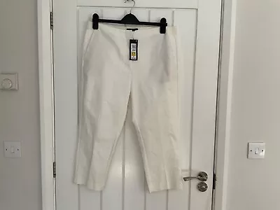 Marks & Spencer White Cropped Trousers Size 16 BNWT • £6.99