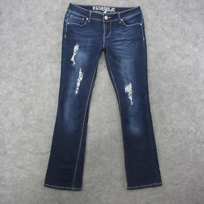 $19.99 • Buy Hydraulic Jeans Women's 7/8 Blue Dark Wash Lola Boot Cut Jeans