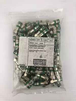 Leviton 40985-CPF Green Compression F-Connector - Lot Of 100 • $100