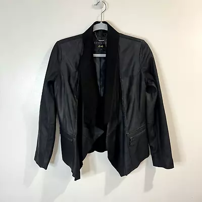 Bernardo Leather Moto Jacket Coat Womens Size XS Extra Small Suede Zipper • $49.50