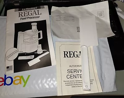 Regal La Machine 1 Model V813 Food Processor Spatula Scraper And Manual + Papers • $8.95