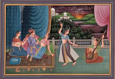 Mogul Miniature Painting Handmade Indian Mughal Emperor Watercolor Ethnic Art • $99.99