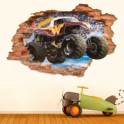 Monster Truck 3D Wall Decal Monster Truck Wall Sticker Spots Car Decor • $24.95