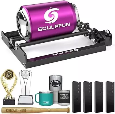 New SCULPFUN Y-axis Laser Rotary Roller 360° For Laser Engraving Cutting Machine • £86.28