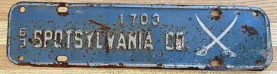 $99.99 • Buy Vintage 1963 63 Spotsylvania Virginia VA License Plate Town Tag Topper Civil War