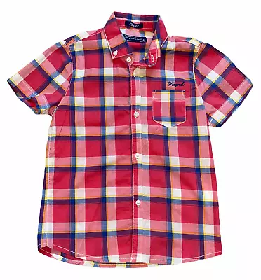 Mayoral Boys Slim Fit Checkered Short Sleeve Button Down Shirt 4 • $12.99