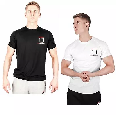 Mens T Shirts Plain Gym Training Short Sleeve Muscle Fit Workout Tee Top Exercis • £4.95